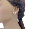 Ribbon Simulated Pearl Stud Earrings - CHOMEL
