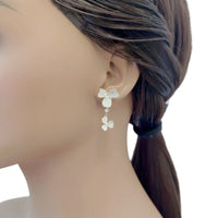 Clover Simulated Pearl Earrings - CHOMEL