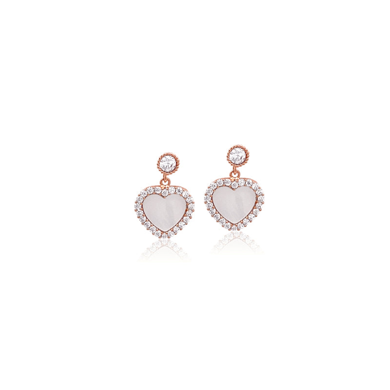 Heart Mother of Pearl Earrings - CHOMEL