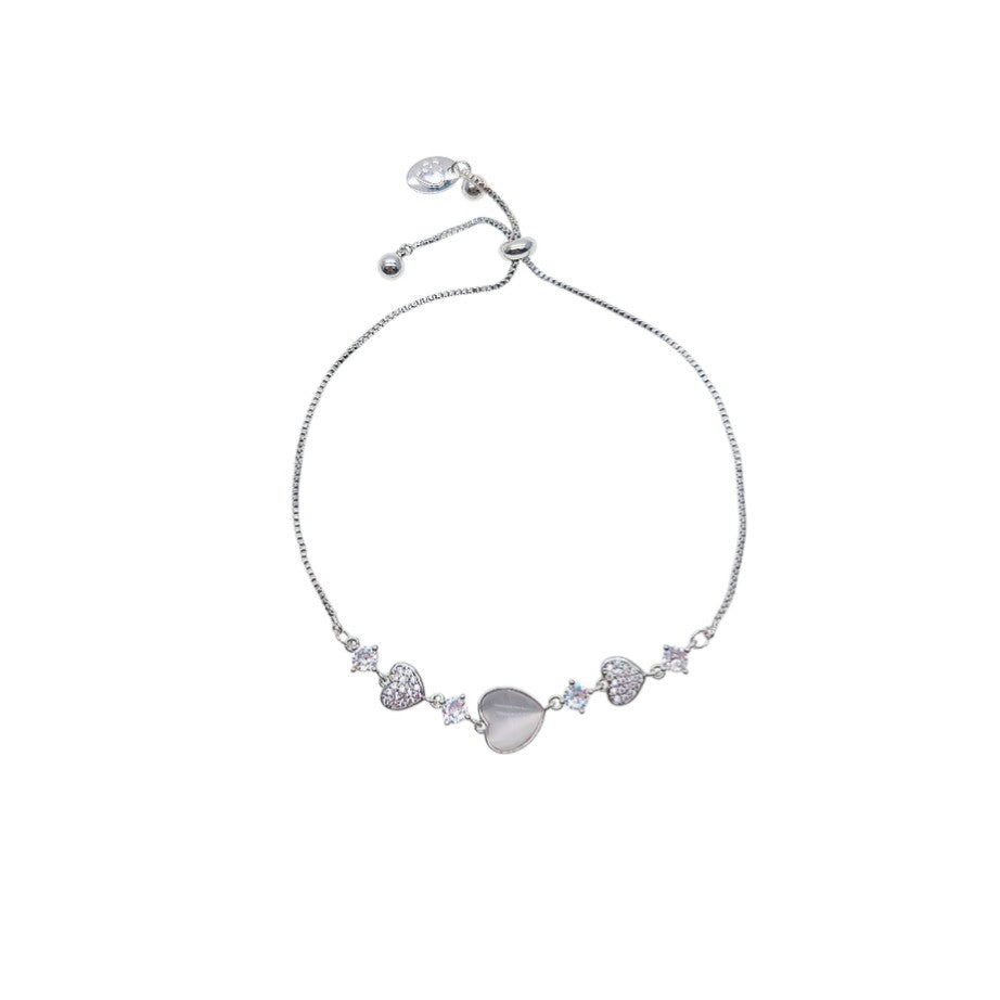 Heart Simulated Moonstone Bracelet - CHOMEL