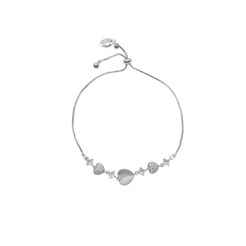 Heart Simulated Moonstone Bracelet - CHOMEL