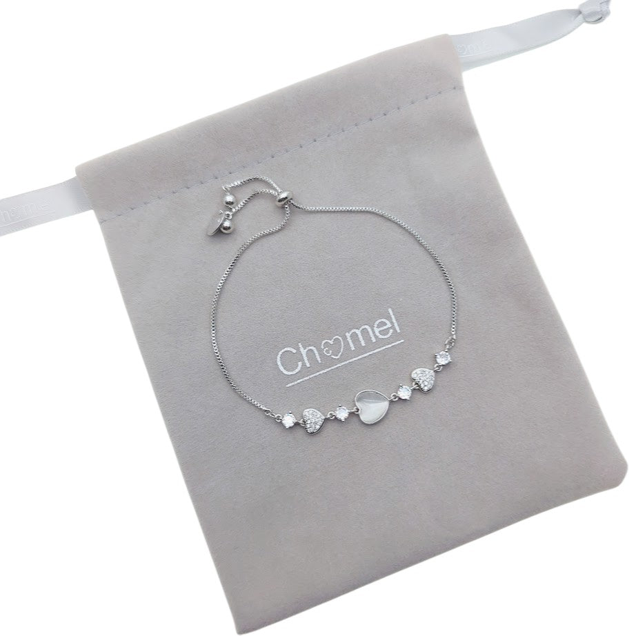 Heart Simulated Moonstone Bracelet - CHOMEL