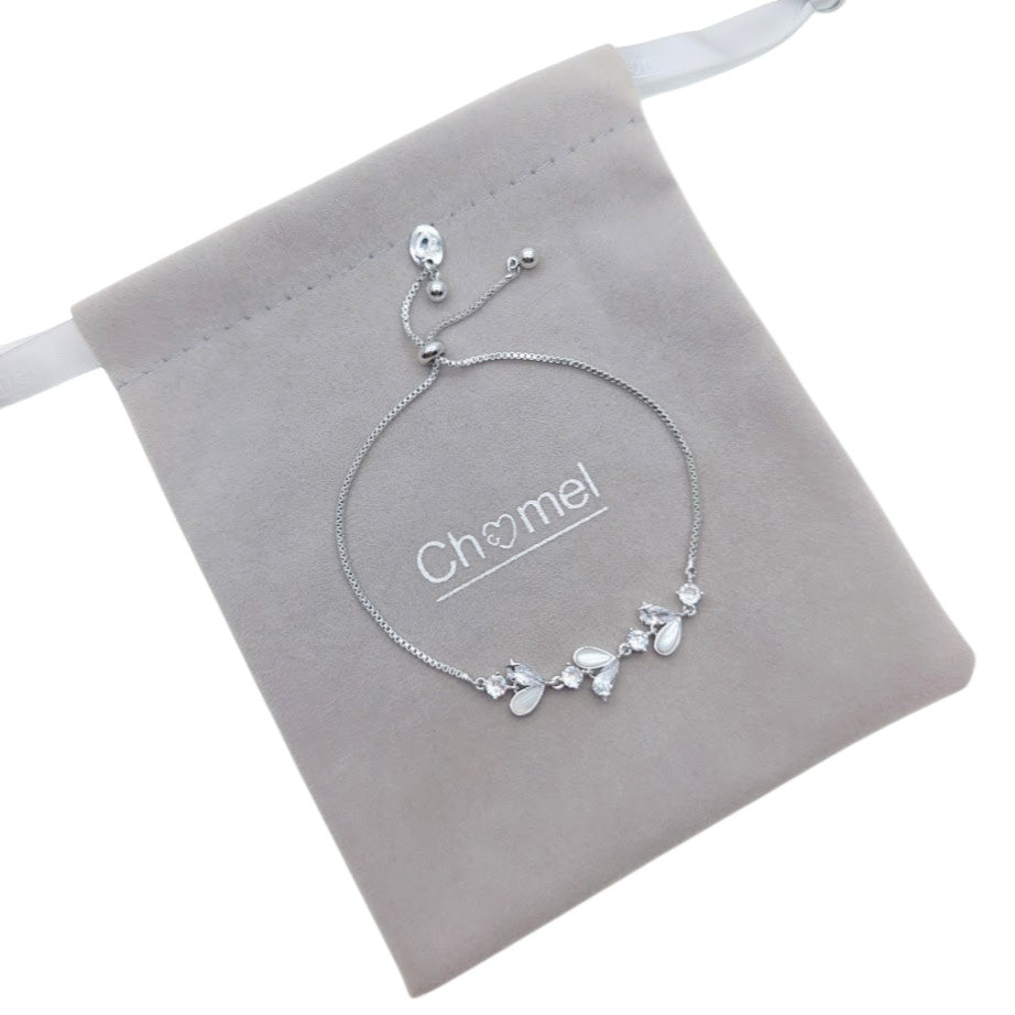 Leaf Simulated Moonstone Bracelet - CHOMEL