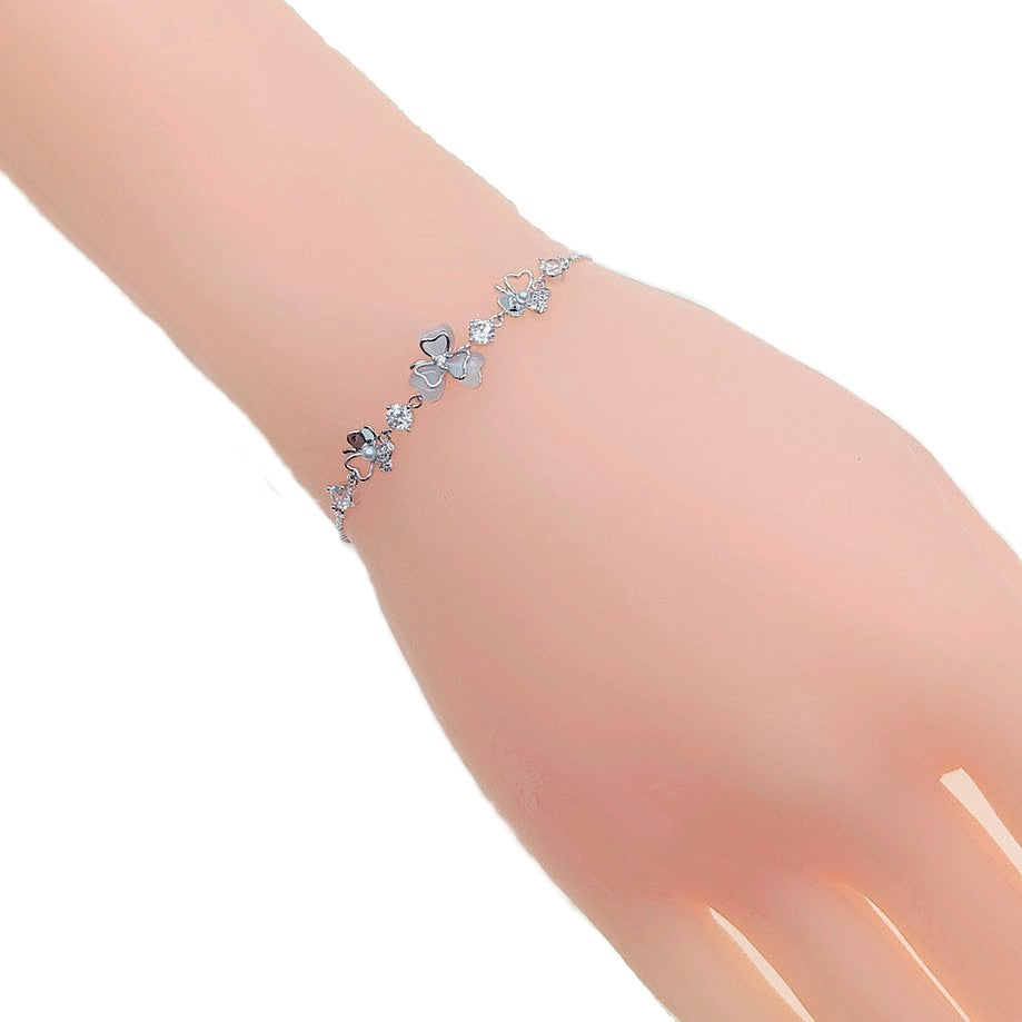 Clover Simulated Moonstone Bracelet - CHOMEL