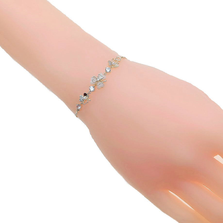 Clover Simulated Moonstone Bracelet - CHOMEL