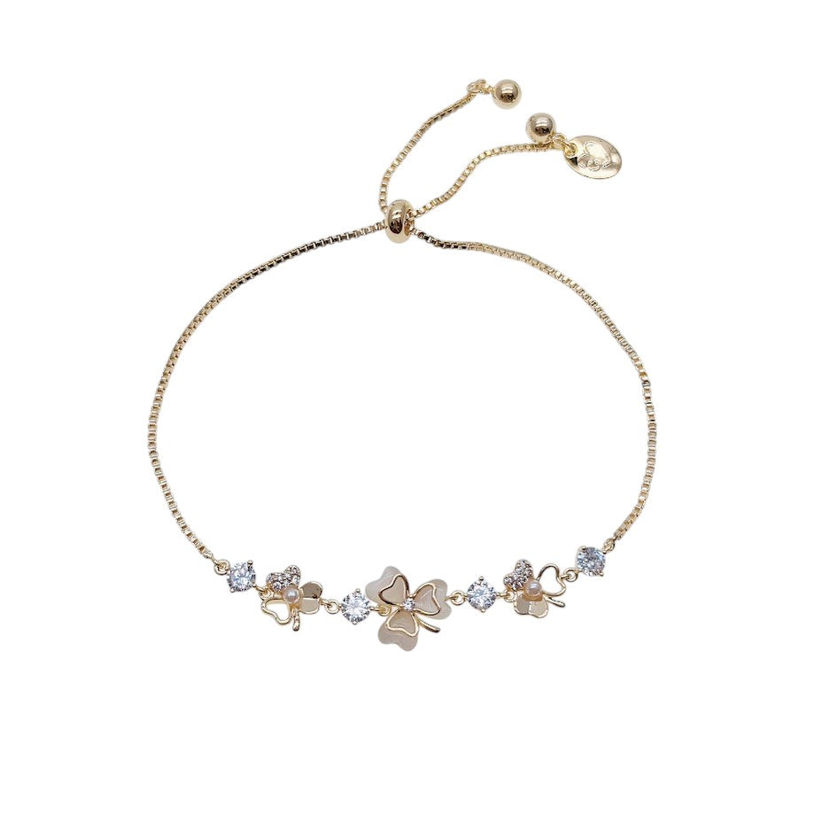 Clover Simulated Moonstone Bracelet - CHOMEL
