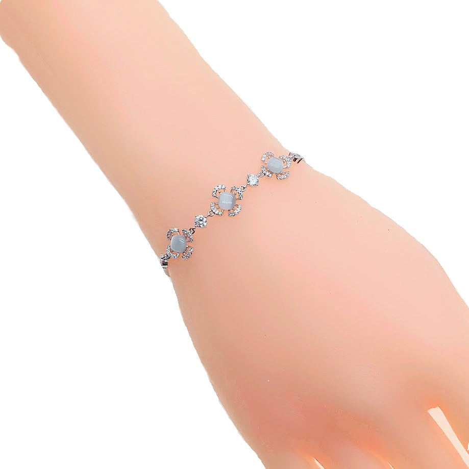 Flower Simulated Moonstone Bracelet - CHOMEL