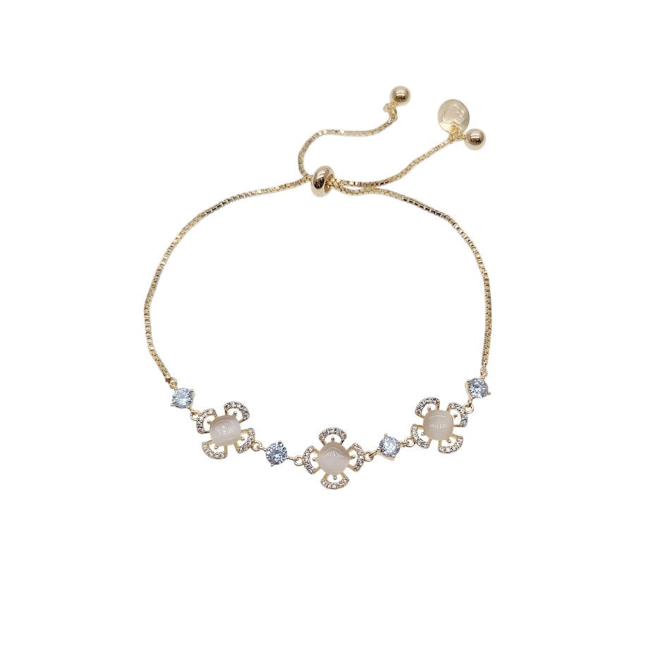 Flower Simulated Moonstone Bracelet - CHOMEL