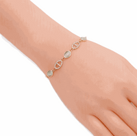 Simulated Moonstone Adjustable Sliding Bracelet