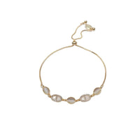 Simulated Moonstone Adjustable Sliding Bracelet