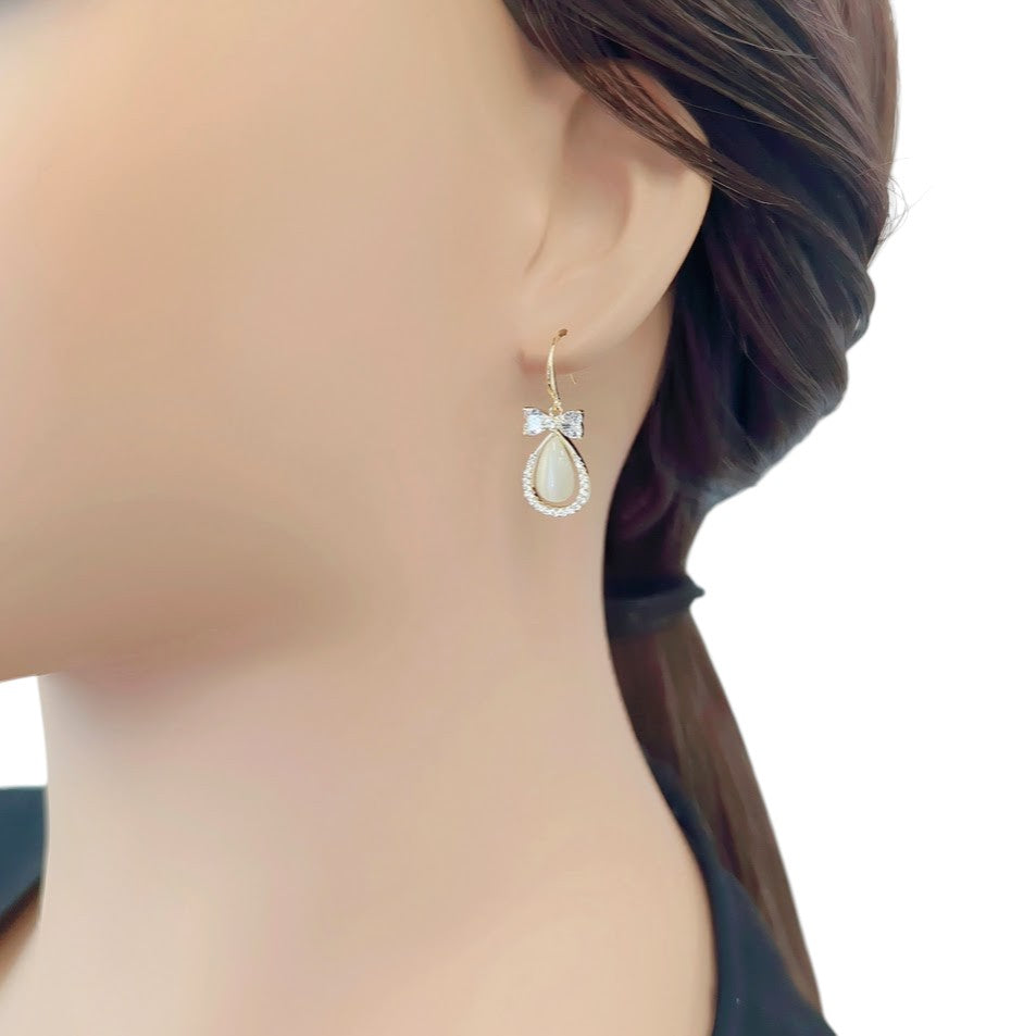 Simulated Moonstone Earrings - CHOMEL