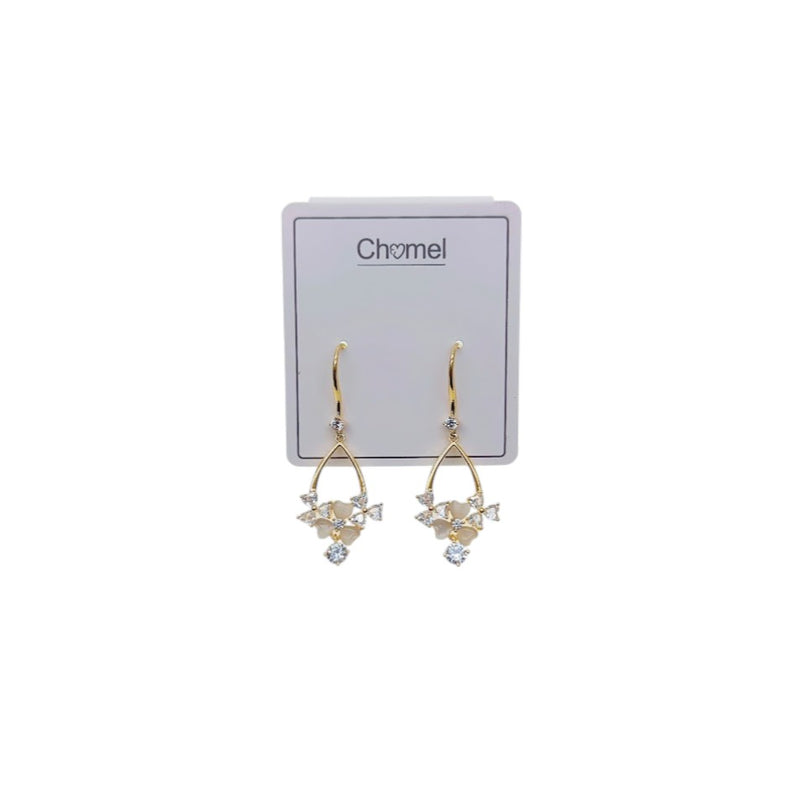 Clover Simulated Moonstone Earrings - CHOMEL