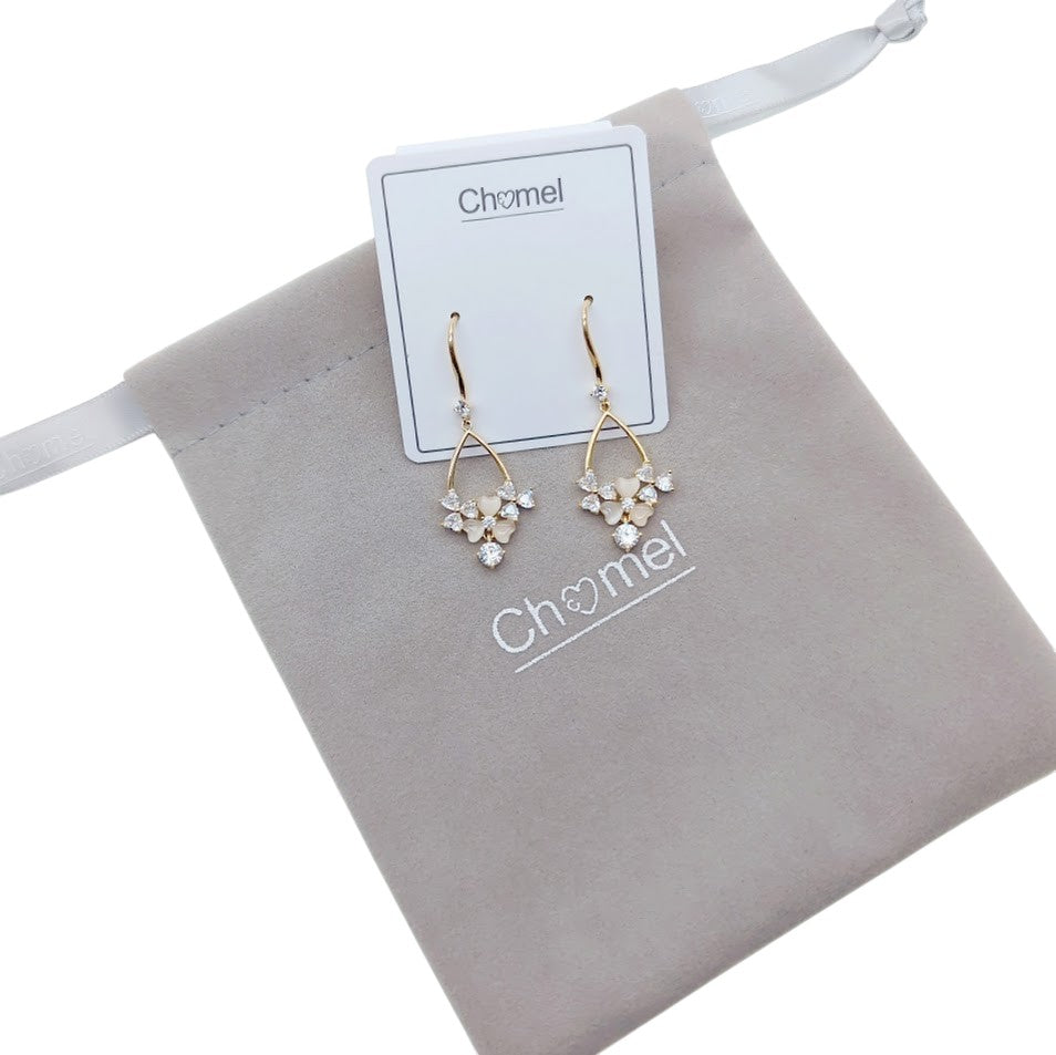 Clover Simulated Moonstone Earrings - CHOMEL
