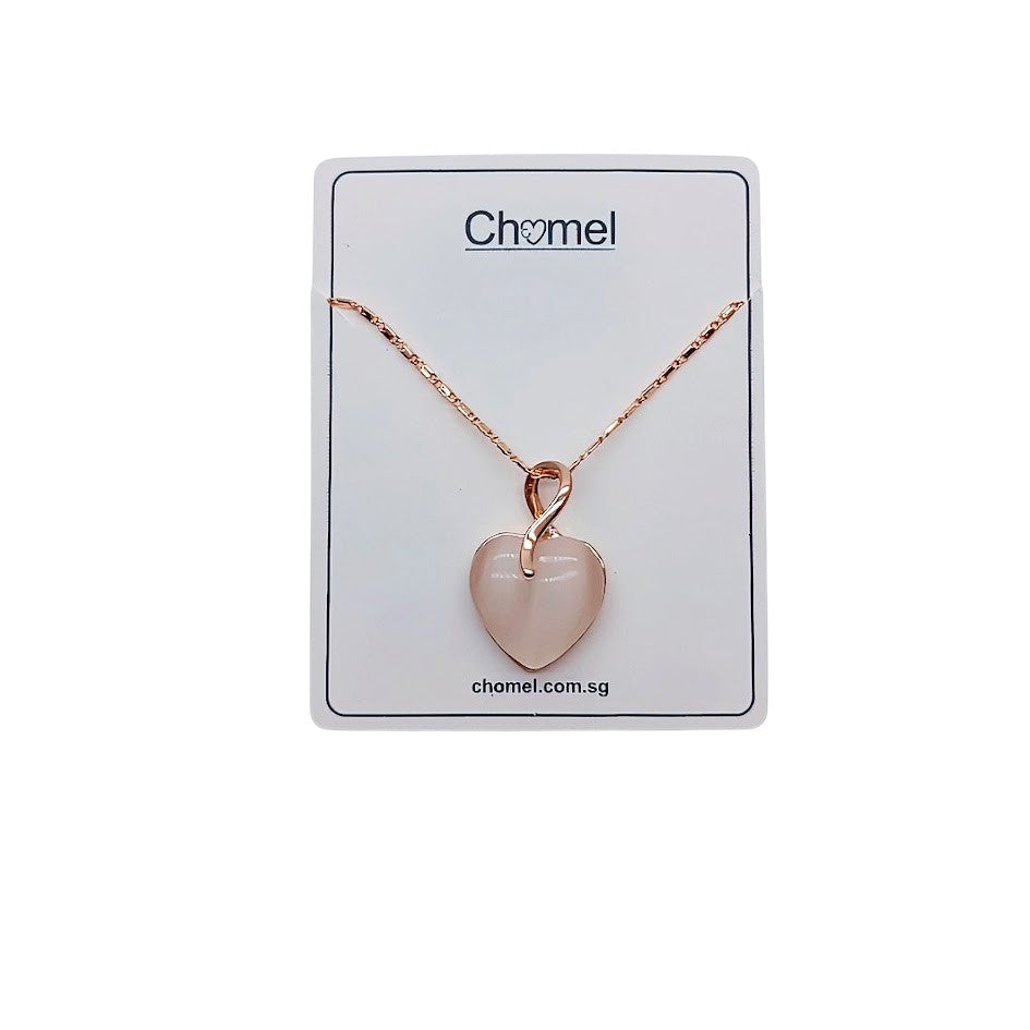 Heart Simulated Moonstone Necklace