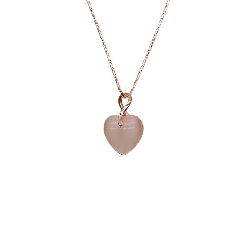 Heart Simulated Moonstone Necklace