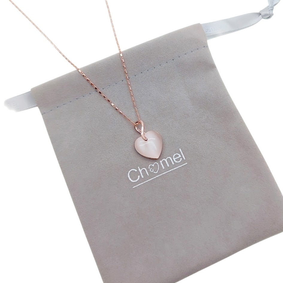 Heart Simulated Moonstone Necklace