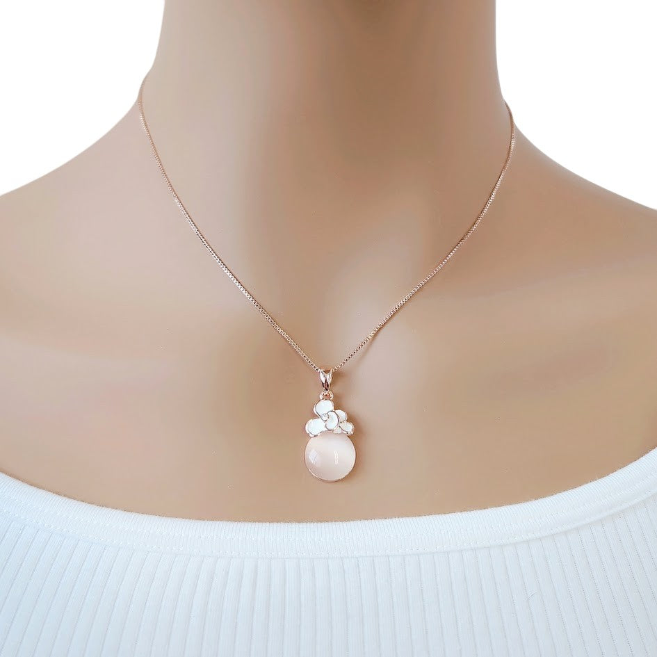 Teardrop Simulated Moonstone Necklace
