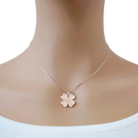 Clover Simulated Moonstone Necklace