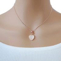 Heart Simulated Moonstone Necklace