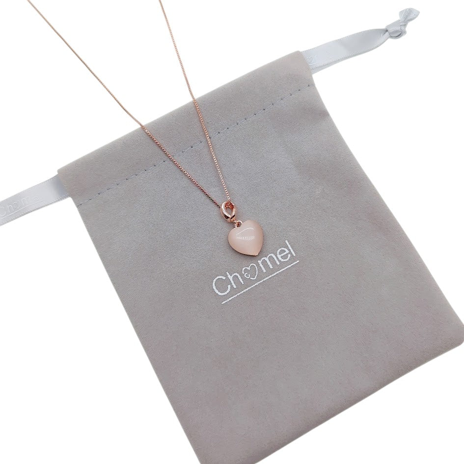 Heart Simulated Moonstone Necklace