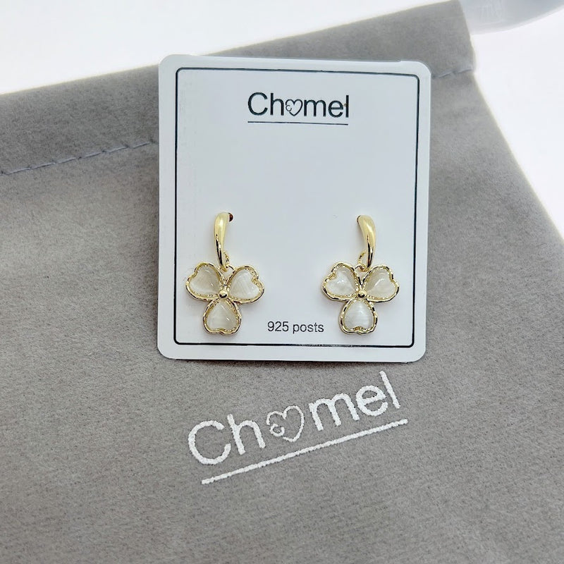 Leaf Clover Simulated Moonstone Earrings - CHOMEL