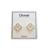 Flower Simulated Moonstone Earrings - CHOMEL