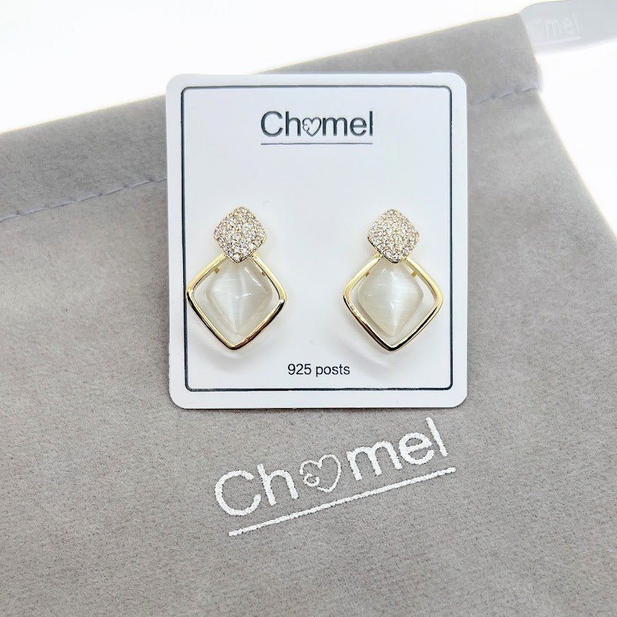 Simulated Moonstone Earrings - CHOMEL