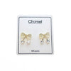 Ribbon Simulated Moonstone Earrings - CHOMEL