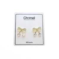 Ribbon Simulated Moonstone Earrings - CHOMEL