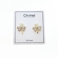 Clover Hearts Simulated Moonstone Earrings - CHOMEL
