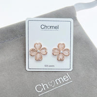 Clover Simulated Moonstone Earrings - CHOMEL
