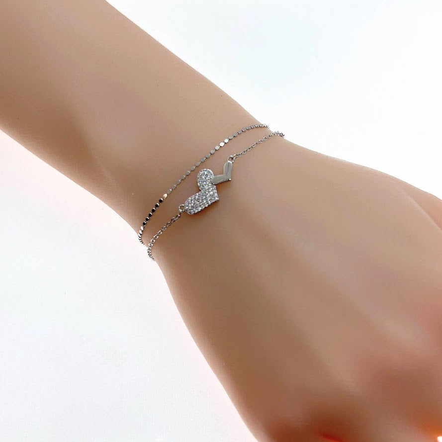 Heart Cubic Zirconia Bracelet - CHOMEL