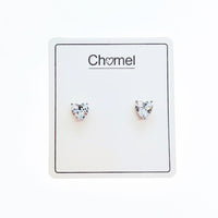 4mm Cubic Zirconia Solitaire Stud Earring - CHOMEL