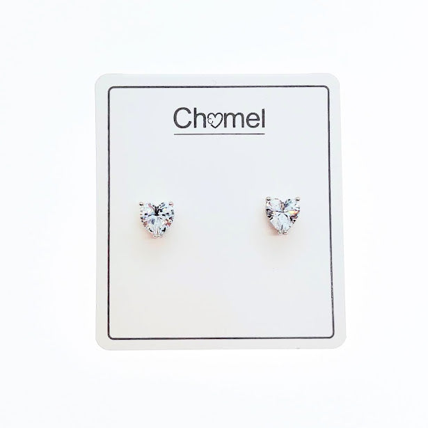 4mm Cubic Zirconia Solitaire Stud Earring - CHOMEL