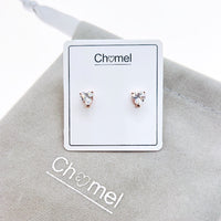 Heart 5mm Cubic Zirconia Solitaire Stud Earring - CHOMEL