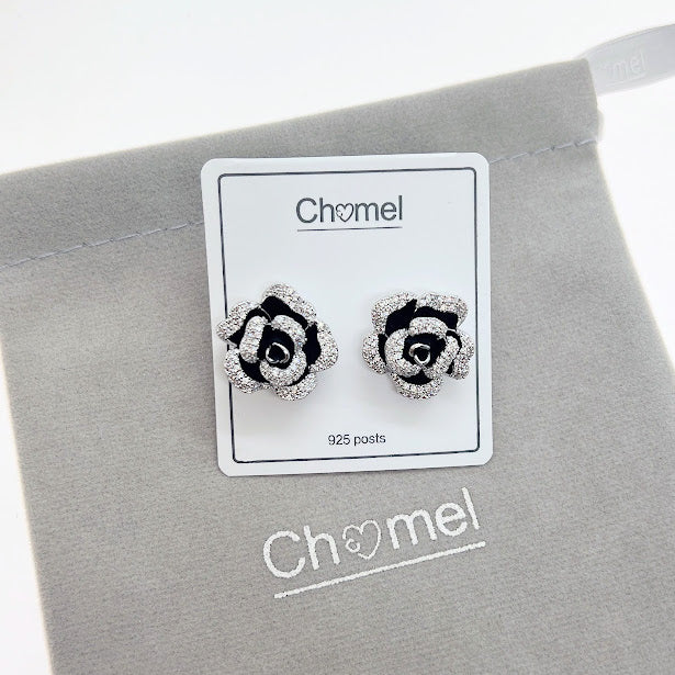 Flower Cubic Zirconia Earrings - CHOMEL
