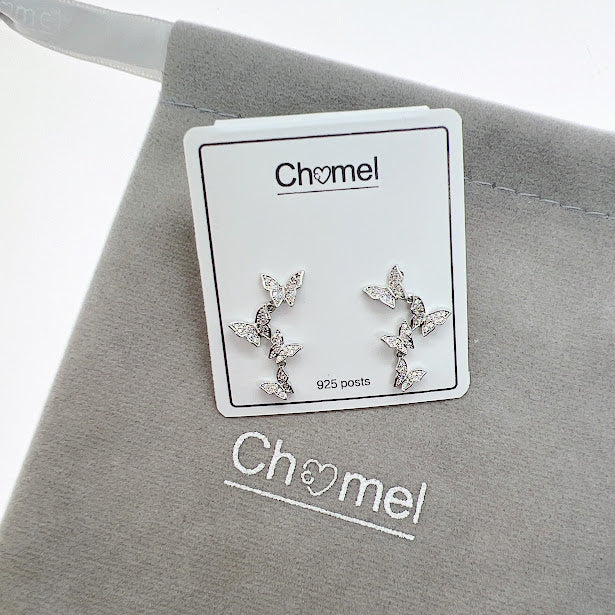 Butterfly Cubic Zirconia Earrings - CHOMEL