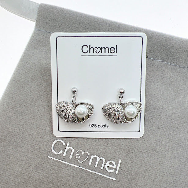 Shell Cubic Zirconia Earring - CHOMEL