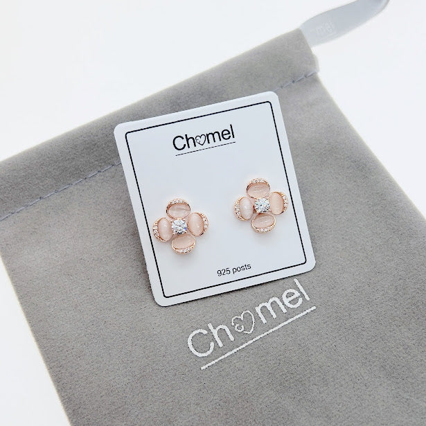 Flower Simulated Moonstone Earrings - CHOMEL