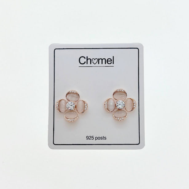 Flower Simulated Moonstone Earrings - CHOMEL
