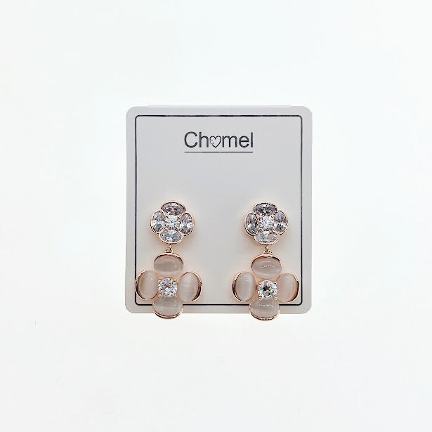 Flower Simulated Moonstone Earrings - CHOMEL