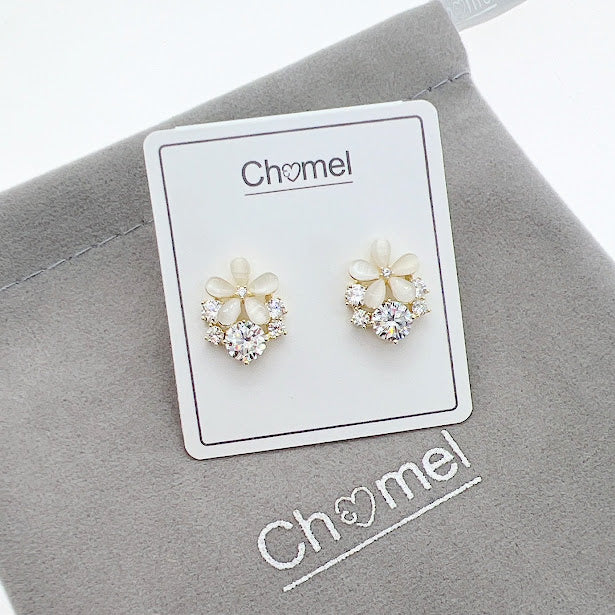 Flower Simulated Moonstone Earrings - CHOMEL