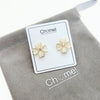 Clover Heart Simulated Moonstone Earrings - CHOMEL
