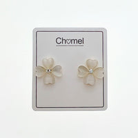 Clover Heart Simulated Moonstone Earrings - CHOMEL