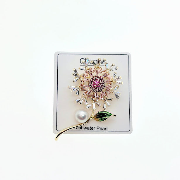 Flower Freshwater Pearl Brooch - CHOMEL
