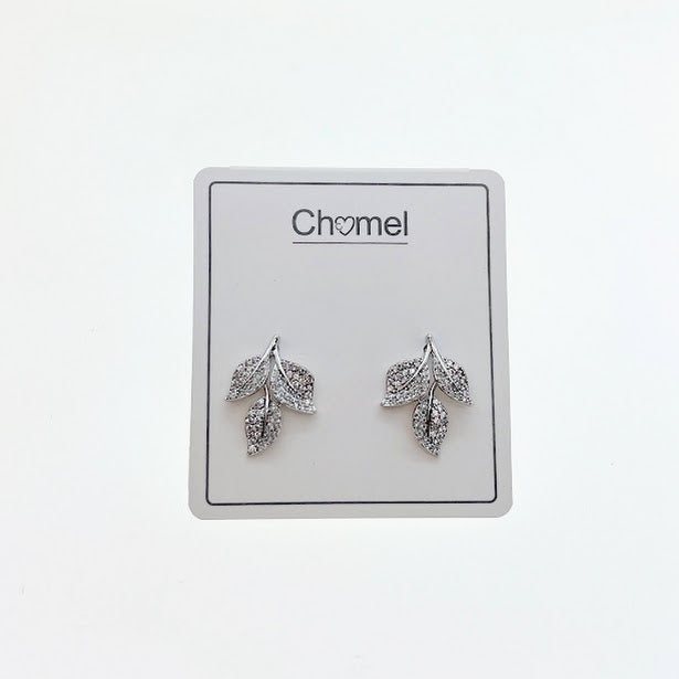 Leaf  Cubic Zirconia  Earrings - CHOMEL