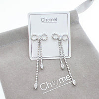 Ribbon Cubic Zirconia Earrings - CHOMEL