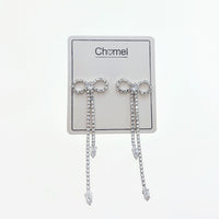 Ribbon Cubic Zirconia Earrings - CHOMEL