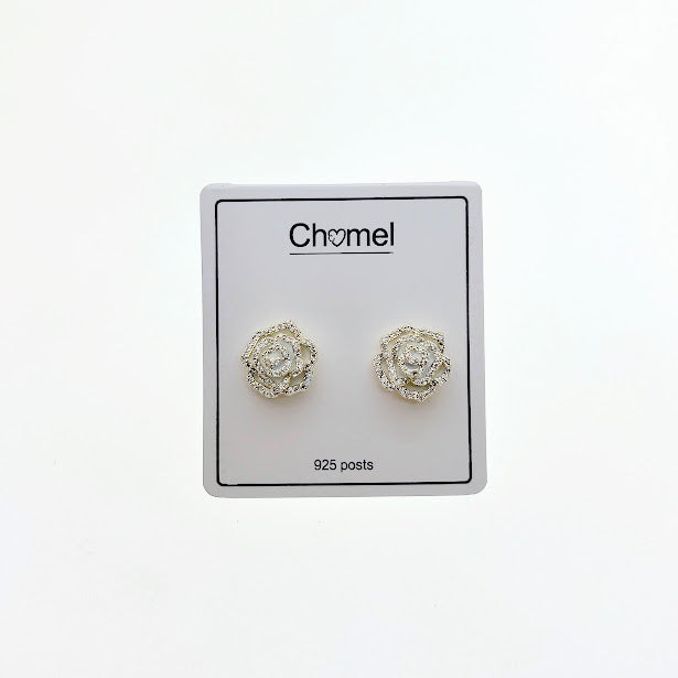 Flower Cubic Zirconia Earrings - CHOMEL