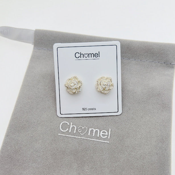Flower Cubic Zirconia Earrings - CHOMEL